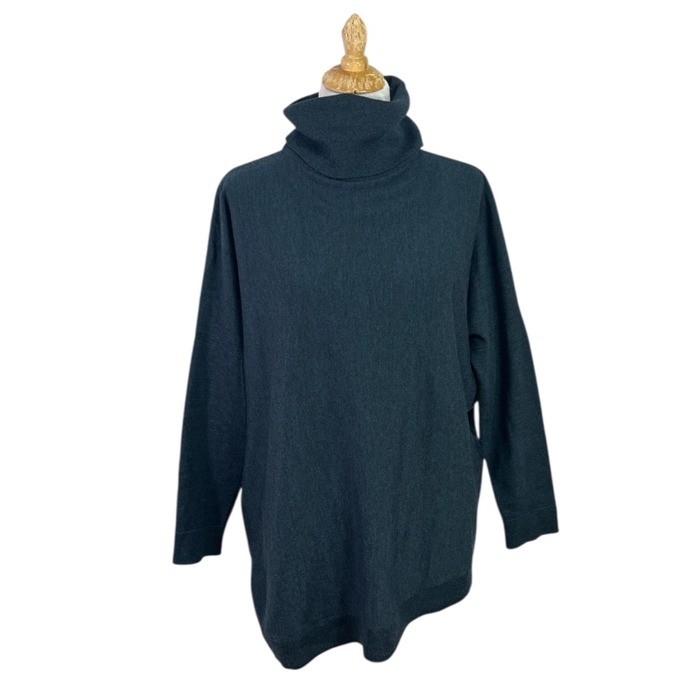 Eileen Fisher Dark Teal Turtleneck Sweater